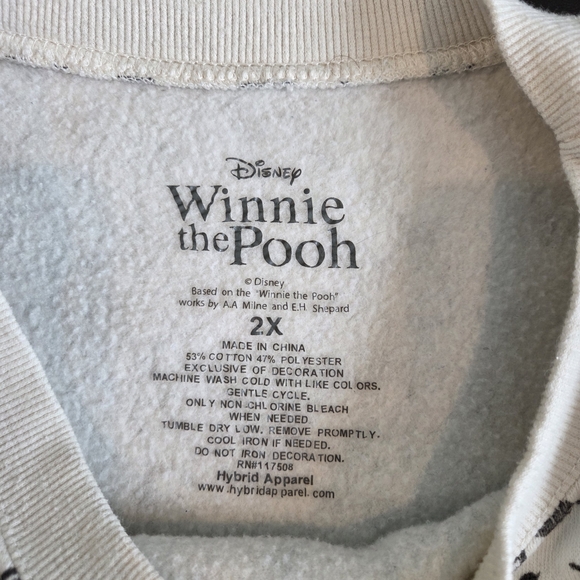 Hybrid Apparel Disney Winnie the Pooh Cream Sweatshirt Size 2X - Picture 3 of 8